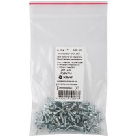 Шурупы оцинкованные, универсальные 3 х 12 100 шт Фасовка (20112-0)