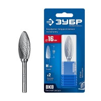 Борфреза твердосплавная 16?36 мм тип H пламя радиус 2.5 мм хв-к 6 мм Профессионал ЗУБР 28807-16-36