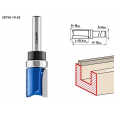 Фреза пазовая прямая 19?26 мм с верхним подшипником хвостовик 8 мм ЗУБР Профессионал 28756-19-26