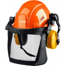 Каска защитная с наушниками и сетчатым экраном ЗУБР ТРИАДА Профессионал 11099