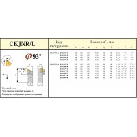 Резец проходной 32х32х170 (CKJNL-32 32-P19) для параллелограммной пластины (KNUX-190610) левый