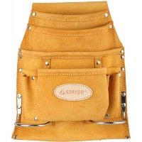 Сумка поясная для инструментов с 10 карманами кожаная, 2 скобы Professional STAYER 38517
