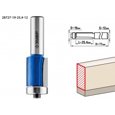 Фреза кромочная 19?25.4 мм с нижним подшипником хвостовик 12 мм ЗУБР Профессионал 28727-19-25.4-12