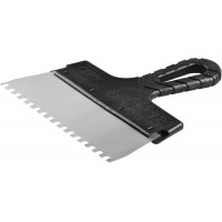 Шпатель фасадный нержавеющий 200 мм зуб 6?6 мм пластиковая ручка ЗУБР 10078-20-06