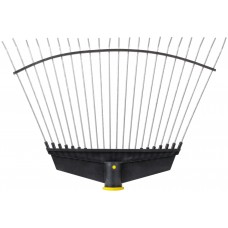 Грабли веерные проволочные (пластмассовая основа), 22 зуба, 290х430 мм, без черенка (76943)