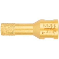 Коронка кольцевая для УШМ, М14, по керамограниту, камню и кафелю алмазная, вакуумное спекание 14х60 мм (16335)