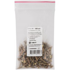 Шурупы желтопассированные, универсальные 4 х 16 100 шт Фасовка (21316-0)