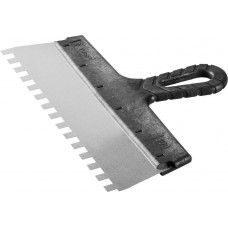 Шпатель фасадный нержавеющий 300 мм зуб 10?10 мм пластиковая ручка ЗУБР 10078-30-10