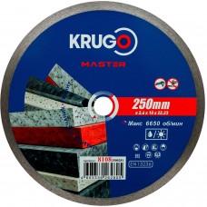 Диск алмазный сплошной ультратонкий KRUGO MASTER 250х2,6х22,2х10 mm 81082500281