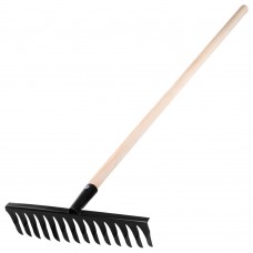 Грабли стальные, 350х1300 мм, 14 витых зубьев, деревянный черенок, Сибртех (61768)