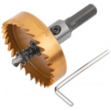 Коронка кольцевая по металлу, HSS сталь, титановое покрытие 50 мм (36878)