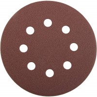 Круг шлифовальный из абразивной бумаги на велкро основе 125 мм, 8 отв., P80, 5 шт STAYER PROFI 3580-125-080