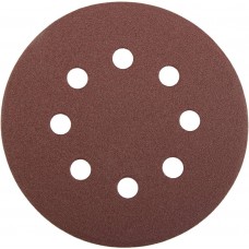 Круг шлифовальный из абразивной бумаги на велкро основе 125 мм, 8 отв., P80, 5 шт STAYER PROFI 3580-125-080