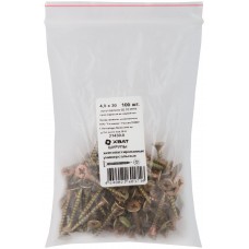 Шурупы желтопассированные, универсальные 4,5 х 30 100 шт Фасовка (21430-0)