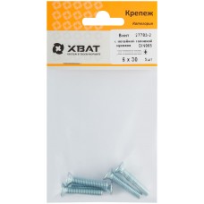 Винт с потайной головкой с полной резьбой оцинкованный DIN 965 6х30 5 шт.(фасовка) (27783-2)