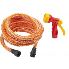Поливочный набор PS-15, удлиняющийся шланг 5 - 15 м, пистолет поливочный, коннекторы GRINDA 428496-15