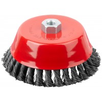 Корщетка-чашка, гайка М14, стальная витая проволока 150 мм (39470)