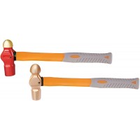 Молоток с круглым бойком 450 гр AlCu рукоятка фибергласс, искробезопасный 187-1006, HORTZ