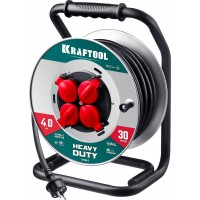 Силовой удлинитель на стальной катушке КГ 3х2.5 30м 4000Вт IP44, HEAVY DUTY KRAFTOOL 55086-30_z01