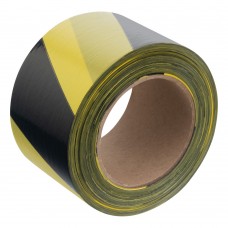 Лента сигнальная, 75 мм х 200 м, черно-желтая Сибртех (89034)