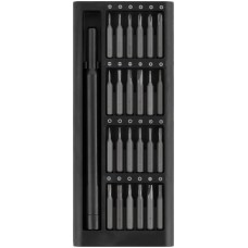 Отвертка с битами для точных работ, 24 бит сталь S2, алюминиевый кейс, Профи (56195)