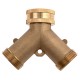 Разветвитель двухканальный, регулируемый, внешняя и внутренняя резьба 3/4, латунный Palisad (66523)