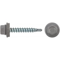 Шурупы кровельные со сверлом 4.8 х 32, серый RAL-7004 100шт. Фасовка (23566-0)