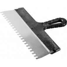 Шпатель фасадный нержавеющий 350 мм зуб 8?8 мм пластиковая ручка ЗУБР 10078-35-08