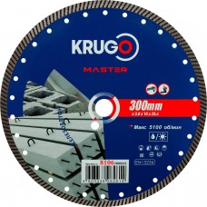 Диск алмазный Турбо по железобетону KRUGO MASTER 300х3,0х25,4х12 mm 81063000262