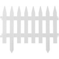 GRINDA Классика, 28 х 300 см, белый, 7 секций, декоративный забор (422201-W)
