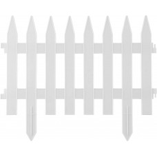 GRINDA Классика, 28 х 300 см, белый, 7 секций, декоративный забор (422201-W)
