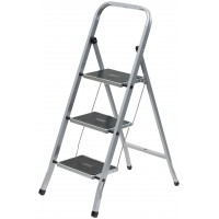 Лестница-стремянка стальная, 3 широкие ступени, Н=113 см, вес 5,2 кг (65382)