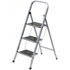 Лестница-стремянка стальная, 3 широкие ступени, Н=113 см, вес 5,2 кг (65382)