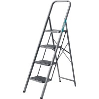 Стальная стремянка 4 ступени 95 см c широкими обрезиненными ступенями СИБИН 38807-04_z02