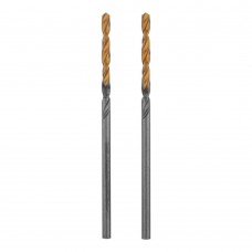 Сверло спиральное по металлу 2 x 49 мм, Р6М5, Golden Tip , 2шт. Denzel (718223)