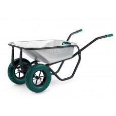 Тачка строительная MAXDrive-2, 110 л, 280 кг, двухколесная, с трубным усилителем, кузов 0,9 мм, полиуретановые колеса KRAFTOOL 39860