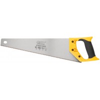 Ножовка по дереву, средний каленый зуб 7 ТPI, 2D заточка, пластиковая прорезиненная ручка 400 мм (40431)