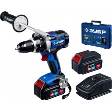 Бесщеточная дрель-шуруповерт 20 В 100 Н·м 2 АКБ 4 А·ч кейс Профессионал ЗУБР Т7 DB-211-42
