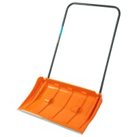 Движок для уборки снега пластиковый, 795х435х1280 мм, стальная рукоятка, усиленный Сибртех (61669)