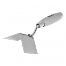 Мастерок из нержавеющей стали, 80 х 60 х 60 мм, для внешних углов, деревянная ручка Matrix (86312)