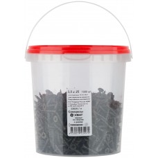 Саморезы черные по гипроку к дереву 3,5 х 25 (фасовка Ведро 1000 шт) (22025-7В)