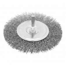 Щетка для дрели 100 мм, плоская со шпилькой, витая проволока Сибртех (744507)