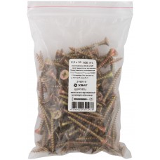 Шурупы желтопассированные, универсальные 6 х 50 100 шт Фасовка (21607-0)