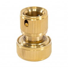 Соединитель латунный, быстросъемный для шланга 3/4, аквастоп Palisad (66265)