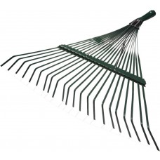 Усиленные веерные грабли GR-45X, 22 плоских зубца, размеры 450 х 30 х 500 мм, стальная рабочая часть, без черенка GRINDA 421871