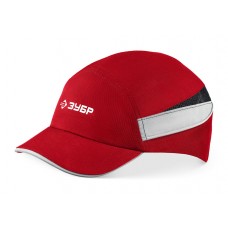 Каскетка защитная красная ударопрочный корпус, укороченный козырёк 55 мм, размер 54-59 см ЗУБР БИНОМ Профессионал 11096