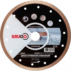 Диск алмазный сплошной по керамике для УШМ 200 x 1.7 x 25.4/22.23 x 8mm KRUGO (RCD08A)