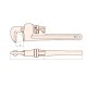 Ключ трубный американский 110x1200 искробезопасный сплав AlCu 131-1016, HORTZ