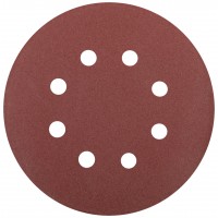 Круги шлифовальные с отверстиями (липучка), алюминий-оксидные, 125 мм, 5 шт. Р 180 (39788)