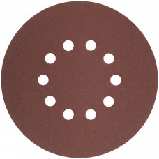 Круги шлифовальные с отверстиями (липучка), алюминий-оксидные, 225 мм, 5 шт. Р 80 (39894)